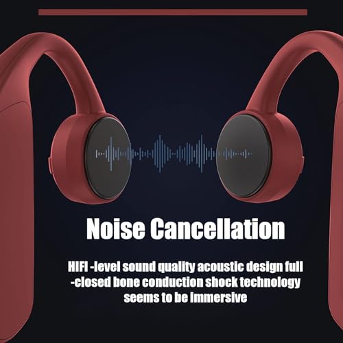 Bone Conduction Wireless Earbuds Bone Conduction Headphones Open Ear Headphones Underwater Headphones For Swimming Swimming Headphones Built-In Mic Sports Headset With 16G Memory Swimming red - color: Red
