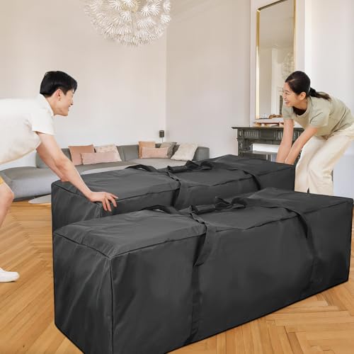 COOLBEBE 2 Pack 60" Sports Duffle Bag - 332L Extra Large Travel Luggage Bag | Upgrade Dual Zipper, 600D High-Density Fabric, Sturdy & Water Resistant Long Duffle Bag for Camping Moving, Black 60inch - size: 60" x 17" x 20" 2Pack