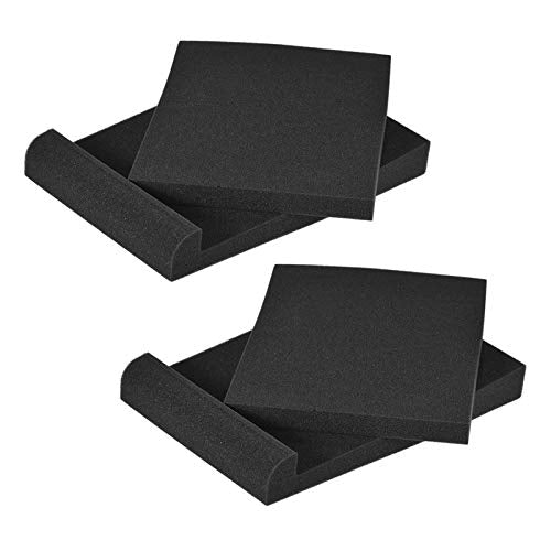 Speaker Isolation Foam Pads 2 Sets Angled Design Max. 11 * 7.4 Inch Usable Area Ideal for Professional Recording Studios
