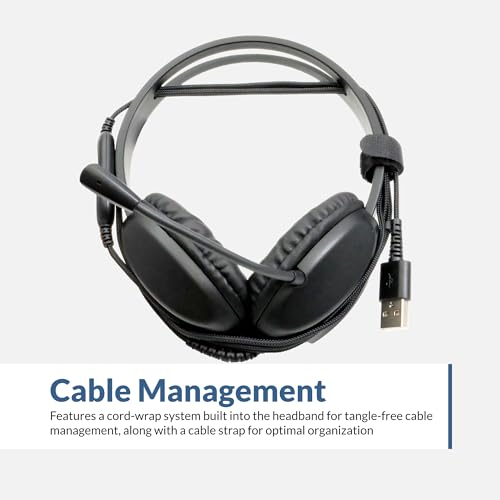 Cyber Acoustics AC-4006 USB-A Stereo Headset with Microphone for PC | Made with 60 Percent Recycled Plastic, Durable, Crisp, and Clear Communication, in K-12 Classrooms or Home - size: 1 Unit - USBA