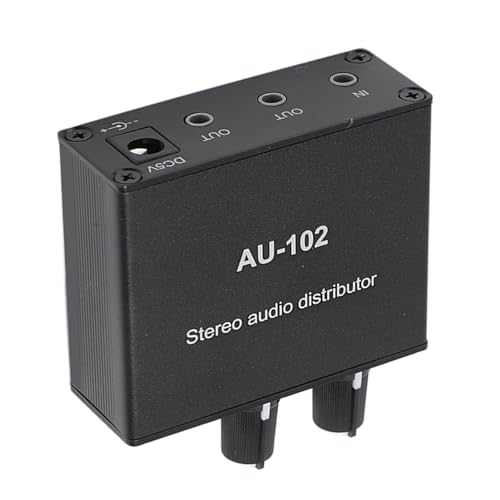 2 Channel Stereo Amplifier, 1 Input 2 Output | Sound Distributor with Volume Control for Home Audio Speaker, Laptop, Smartphone, TV