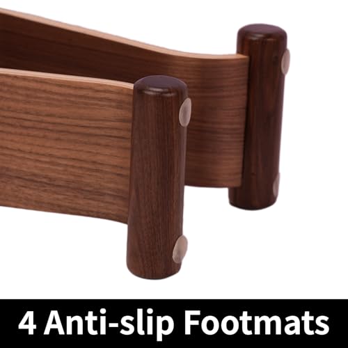 Wood Headphone Stand for Desk - Headset Holder Cute Gaming Wooden Headphones Hanger Hook Rack Base Storage Head Phone Accessories - color: Walnut
