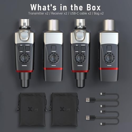 Xvive U35D Wireless Microphone System 5.8GHz (2 Transmitter and 2 Receiver) - color: U35D