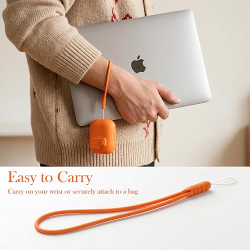 R-fun for AirPods Pro 3 Case Liquid Silicone with Lock, Orange | Magnetic Lid, Compatible with Apple AirPods Pro 3rd Generation with Strap & Cleaner Kit, MagSafe Compatible - color: C-Orange
