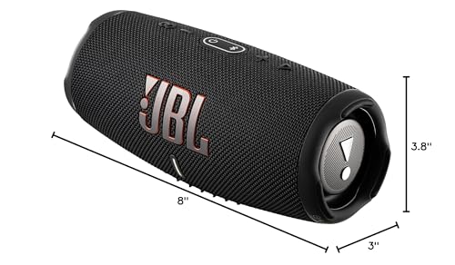 JBL Charge 5 Wireless Bluetooth Speaker (Black) | Rugged IP67 Waterproof Outdoor Audio with Deep Bass & 20H Playtime | Includes Protective Travel Case for Beach, Hiking, Camping, and More - color: Black