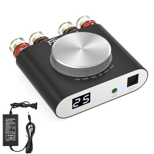 Facmogu M6 200W Mini Bluetooth 5.0 Audio Power Amplifier, 100Wx2 Dual Channel HiFi Stereo Mini Speaker AMP w/Optical/AUX/BT Input, Home Audio Wireless Amplifier Receiver with 24V Power Supply - Black - color: Black, size: 100W+100W