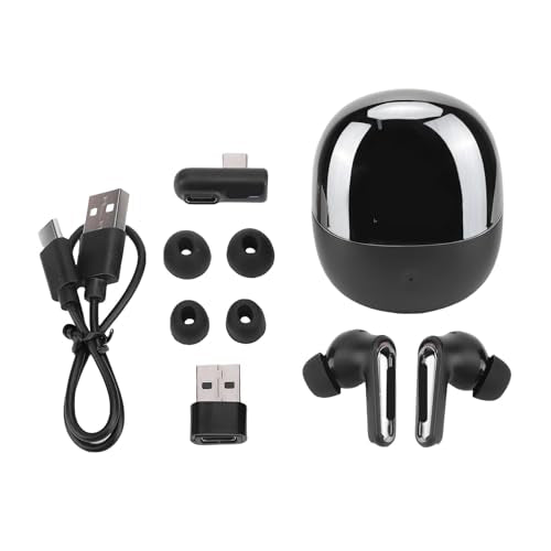 Diyeeni Wireless Gaming Earbuds, Low Latency 2.4GHz Bluetooth 5.4 Dual Mode with ENC Mic USB C Dongle, for Phone Tablet Laptop PC VR Game Console (Black) - color: Black