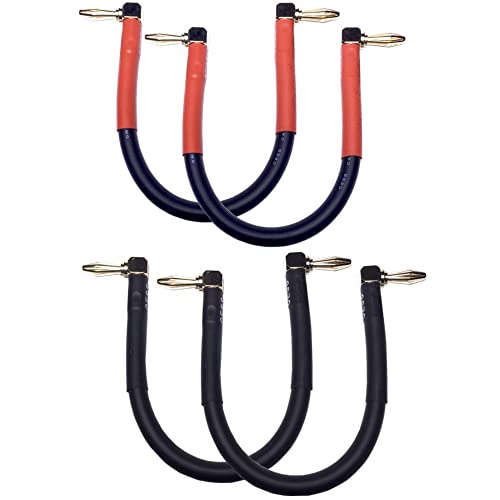 CNCESS CESS-138-6i Right Angle Banana Plug Jumper Cable, Speaker Jumpers, (90 to 90, 6-INCH) - style: 90 to 90, 6-INCH