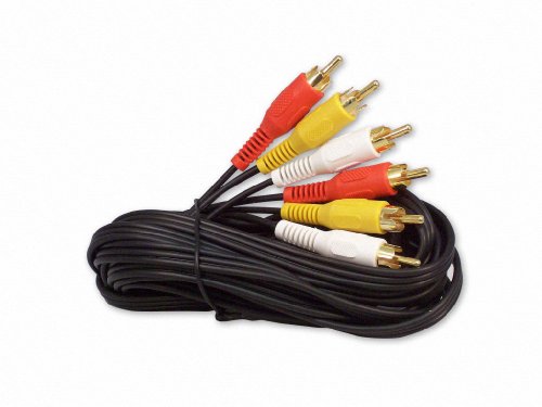 12 Foot RCA Audio/Video Cable 3 Male to 3 Male - size: 12 Ft