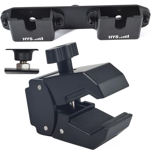 HYS Clamping Mechanism for the Handheld CB Radio/Marine Radio/Walkie Talkie/ Mobile Radio Shoulder Speaker Mic is Strong and the Quick-Release,Belt Clip& Round Knob Holder Base - style: HYSZ10AA
