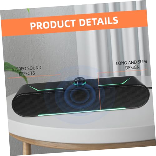 TEHAUX Sound Bar Speaker for Desktop Wired Gaming Soundbar RGB Lighting USB Powered Stereo Sound System Tablets