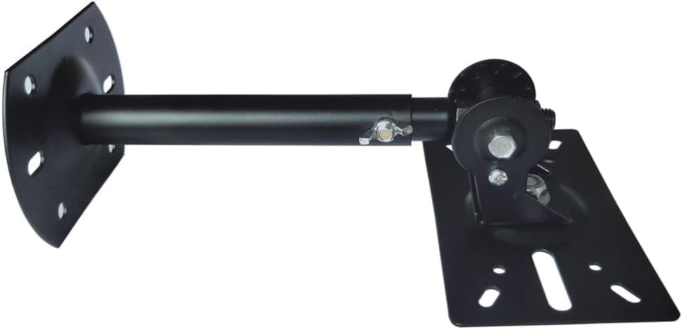 Speaker Wall Ceiling Mount Bracket w/Adjustable Swivel Tilt, Hold up to 66lbs, Retractable Telescopic Arm for Home Surround Sound System Bookshelf Satellite Speakers (2 Packs Black)