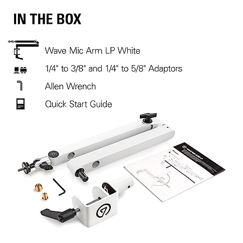 Elgato Wave Mic Arm LP White, Low Profile Boom Arm - style: Low Profile White