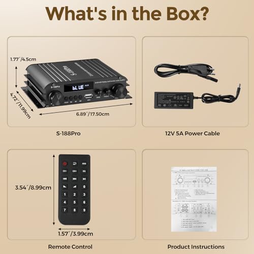 Romicta 2.1 Channel Stereo Audio Amplifier, 300Wx2+360W Home Audio Stereo Receiver Bluetooth 5.0 with USB/AUX, Remote, Bass Treble & Sub Control, for Active/Passive Subwoofer & Speaker