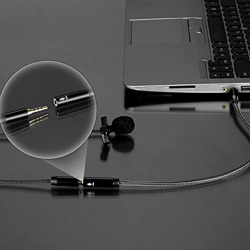 DUKABEL TRRS to TRS Adaptor, Microphone Adapter for Camera - 30CM | TRRS Female to TRS Male, for Camera, PC, TRRS Lav Microphones, ONLY for Microphone input, Not for Audio output - size: TRRS Female to TRS Male