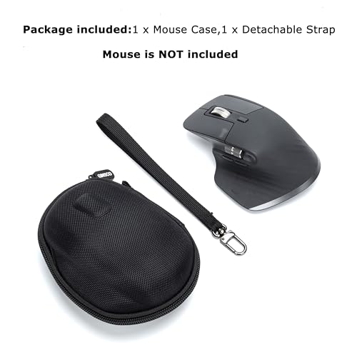 Ginsco Hard Travel Case Compatible with Logitech MX Master 4 / MX Master 3S / Master 3 Ergonomic Wireless Mouse, Universal Hard Shell Storage Case (Black, L) - color: Black, size: L