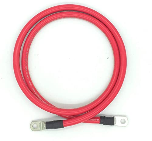2 AWG Gauge Marine Grade Battery Cables, Made in USA, Fully Assembled with Heavy Duty Tinned Lugs, 1ft-15ft Lengths Available (Single Red, 2ft - 5/16” Lugs) - color: Single Red, size: 2ft - 5/16” Lugs