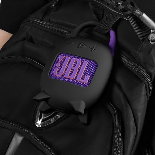 Geiomoo Silicone Carrying Case for JBL Clip 5, Protective Portable Scratch Shock Resistant Cover (Black) - color: Black