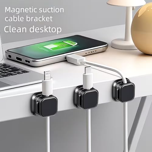 6 PCS Cable Straps Cord Organizer for Bundling Earphone, Reusable Cable Management Organizer, Organizer in Home,Office,Kitchen,School, Black
