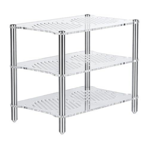 Fosi Audio Acrylic Amplifier Rack and V3 Stereo Amplifier Home Audio with 48V5A Power Supply