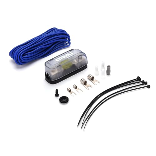 ORION Cobalt COKIT8 8-Gauge CCA Amp Wiring Kit, 100% American Wire Gauge (AWG) Standard, High Current Amplifier Install Kit with Fuse Holder, RCA Cable & Speaker Wire for Car Audio Systems - size: 8-Gauge