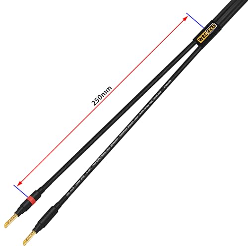 WORLDS BEST CABLES 4 Foot WBC-GOLD-LOCAP-SPKR-12 AWG - Low-Capacitance - Low-Inductance - High Purity OFC - Audiophile HiFi Speaker Cable Pair with Eminence Gold Banana Plugs - size: 4 FT, style: 2 Cables - Banana-Banana