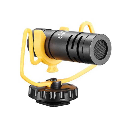 ZENIKO VM01 Lightweight Shotgun Mic for DSLR & Mobile Phone Vlog Recording | 37g Metal Cardioid Mic,Plug‑and‑Play,Shock Mount & Furry Windscreen,Anti‑Interference for Outdoor Vlog,Interview,Short‑Video.