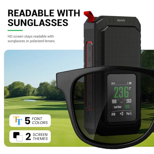 Dprofy Magnetic Golf Speaker, GPS Speaker with Touchscreen Display, 43000+ Courses, Visual & Audible Distances,IPX6 Waterproof,15+Hour Battery, Adjustable Screen Color, Hazard Detection (GPS Speaker) - style: GPS speaker
