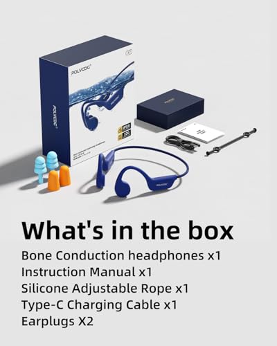Swimming Headphones,IPX8 Waterproof Bone Conduction Headphones,32GB Memory Open Ear Headphones with Mic,Wireless Earphones Underwater Sport Earbuds for Workout Running Cycling Gift