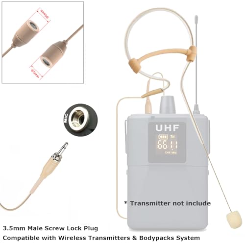 Single Earset Headset Microphone for Bodypack Transmitter System - style: 3.5mm Thread screw Plug
