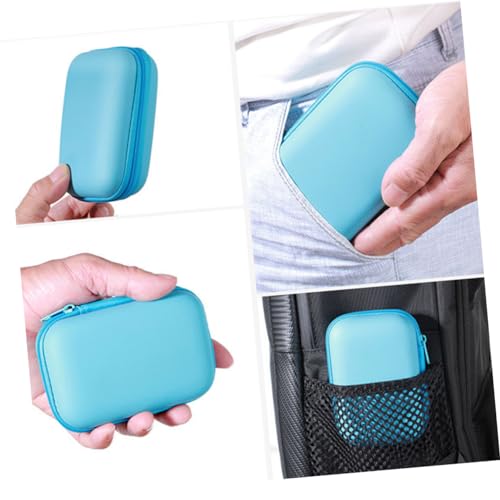 Vaguelly 2pcs Eva Storage Case for Headphones Data Cables Camera Zipper Pouch for Travel Organizing Compact Design Random