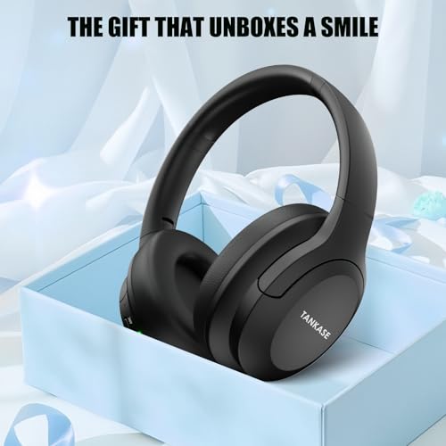 Active Noise Cancelling Headphones, Over-Ear Headphones Black | Wireless Blutooth Headphones with100H Playtime, Built-in Microphone, Lightweight & Foldable, Deep Bass for Work/Gym/Travel - color: Black