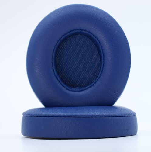 Headphone Replacement Ear Pad Cover Compatible with Beats by Dre Solo3 Solo2 Wired Wireless Headphones Protein Leather Memory Foam Headphone Cushion Ear Muffs-Indigo Blue - color: indigo blue