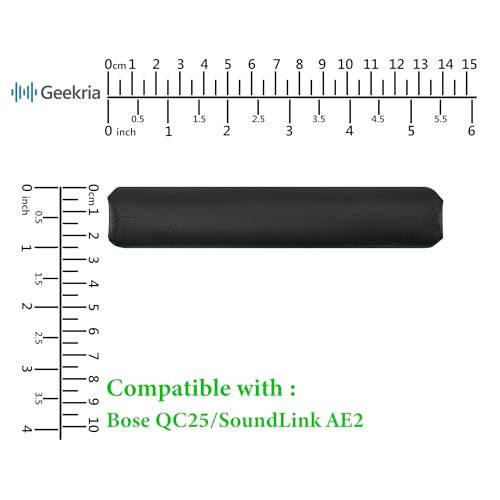 Geekria Protein Leather Headband Pad Compatible with Bose SoundLink AE2, QC25 (Do Not Fit Bose AE2) Headphones, Replacement Band Repair Part (Black) - color: Black