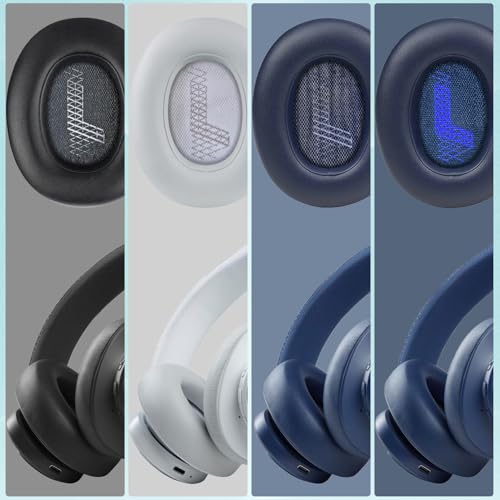 Replacement Ear Pads for JBL E65 (E65BT E65BTNC)/Live 650 (650NC 650BTNC)/Live 660 (660NC 660BTNC)/Duet NC Over-Ear Headphones, Headset Ear Cushions, Headset Earpads, Ear Cups Cover-Grey - color: Grey
