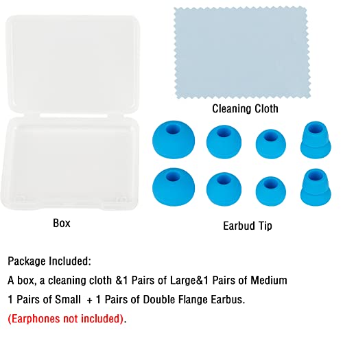 Silicone Earbud Tips Replacement Eartips Earbuds Cap Eartips Tips Compatible with Powerbeats 1/2/3 Wireless Beats by Dre Headphones,4 Pairs Ear Bud Tips - color: Electric Blue
