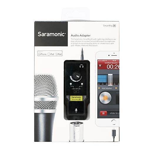 Microphone Preamp Compatible with IOS Devices Livestream, Saramonic XLR Lghtning Mic & Guitar Interface Compatible with iPhone 11 X 8 7 7s iPad iPod Touch Guitar Acoustic Devices Youtube Video - size: Lightning Input