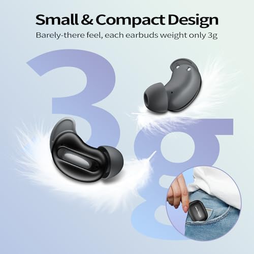 Sleep Earbuds, Mini ANC Wireless Earbuds Bluetooth 5.4 Headphones Deep Bass Stereo, 48H Playtime Ear Buds, 4 ENC Noise Cancelling Mic, IP7 In Ear Earphones for Side Sleepers,Touch Control Velvet black