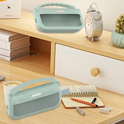 JCHPINE Silicone Cover and Carrying Case for Bose SoundLink Flex Speaker | Protective Cases with Handle and Shoulder Strap, Soft Silicone Cover and Hard Travel Case (Alpine Sage) - color: Alpine Sage Case