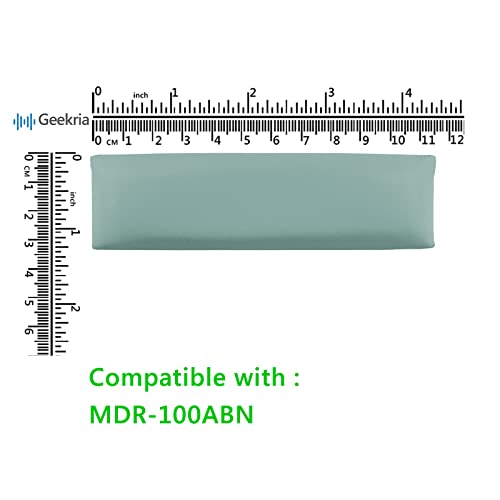 Geekria Protein Leather Headband Pad Compatible with Sony MDR-100ABN Headphones, Replacement Band Repair Part (Grayish Green) - color: Grayish Green