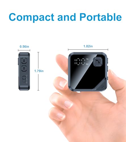 Bluetooth Transmitter Receiver for TV & Airplane AUX Adapter | Airplane Bluetooth Adapter for Headphones, Bluetooth Receiver for Car Stereo/Home Stereo, Bluetooth 5.3 Audio Adapter