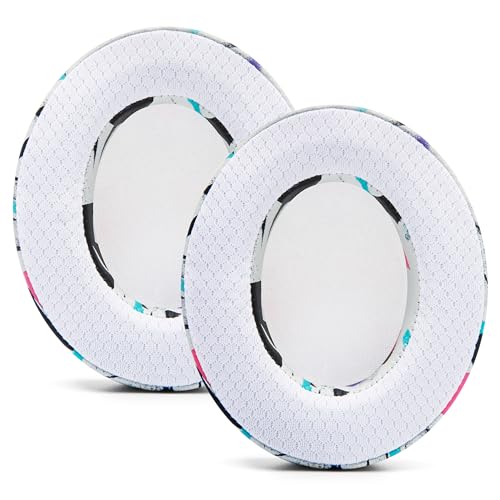 WC Freeze for Arctis Nova - Hybrid Fabric Cooling Gel Replacement Earpads for Arctis Nova Pro Wired, Nova 7, 5, 4, 3, 1 - Made by Wicked Cushions (Does Not Fit Nova Pro Wireless) | 90's White - color: 90's White