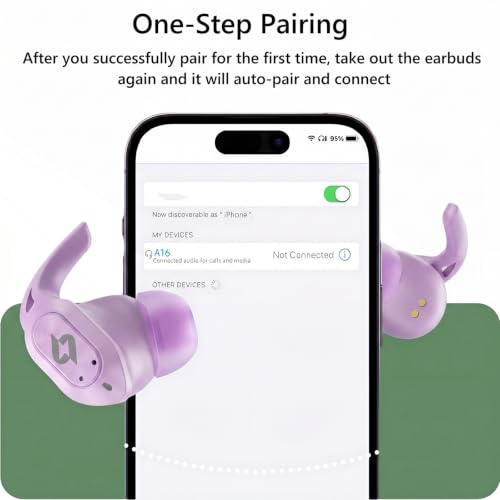 Wireless Earbuds Bluetooth Headphone Built in Mic Stereo Bass 64H Playback