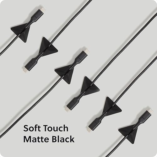 U Brands Pyramid Cord Organizers, Set of 12 Cable Clips, Black - style: Matte Black