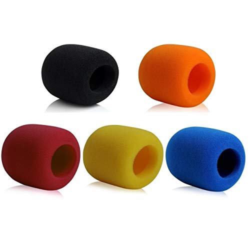 Mic Foam Cover Isolation Shield Windscreen Sponge Handheld Black 5 Pack