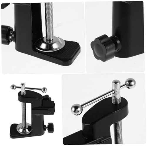 LIOOBO Adjustable Mic Arm Desk Mount with Sturdy Metal Base Clamp Holder for Podcasting Recording and Streaming Easy Installation and Slip Design