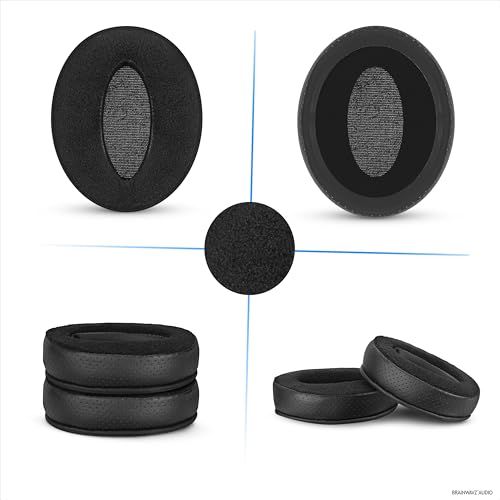 Replacement Hybrid Earpads for Sennheiser HD4.50BT HD4.50BTNC HD450BT HD4.50SE HD4.40BT HD4.30G HD4.20S HD458BT HD450 HD400S HD 350BT. PU Leather Velour Memory Foam, Extra Comfort - Brainwavz (Black) - color: Hybrid Black