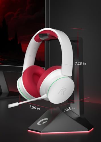 RYR Wireless Gaming Headset for Xbox Series X|S, Xbox One, White-Red | Bluetooth 5.3, 3D Surround Sound, Rotatable Earmuffs, Gaming Headphones with Noise Canceling Microphones - color: White-Red