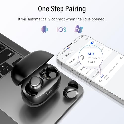 Sleep Earbuds Bluetooth 5.4 in Ear Light-Weight Headphones, Mini Sleep Headphones Small Design for Side Sleepers, 47H Playtime with Charging Case, Clear Calls Earphones, Black - color: Black