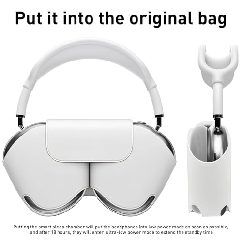 Case Ear Cover for AirPods Max Headphones(USB-C/Lightning)(2024/2020), 2 Set of Headband Cover and Clear Soft TPU Ear Cups Sheel,Scratch Resistant and Condensation Resistant - color: A2-White